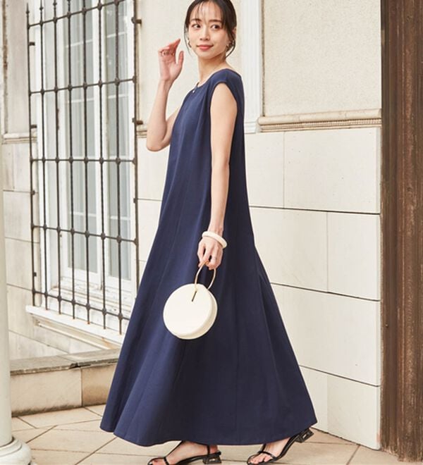 RANAN（ラナン）の「綿１００％フレアーロングワンピース（ロングワンピース）」｜詳細画像