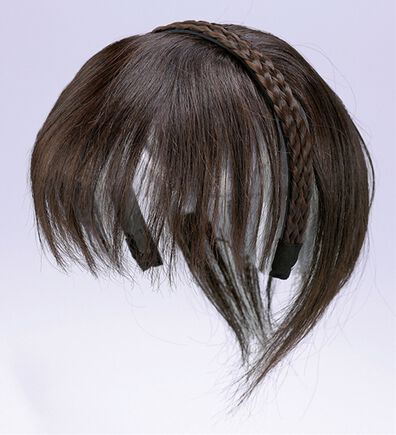 「人毛１００％前髪付き毛足長めカチューシャ（ヘアケア・ドライヤー）」