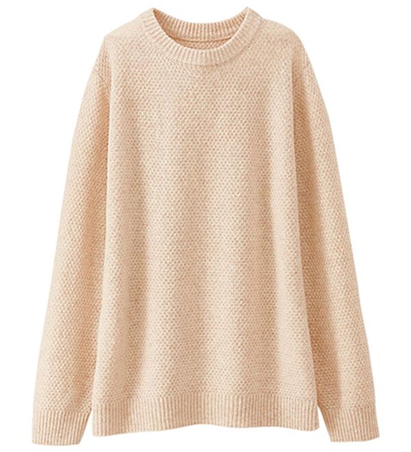 BELLUNA（ベルーナ）の「ずっとさわっていたくなる　ウールカシミヤセーター（ニット・セーター）」｜杢ベージュ