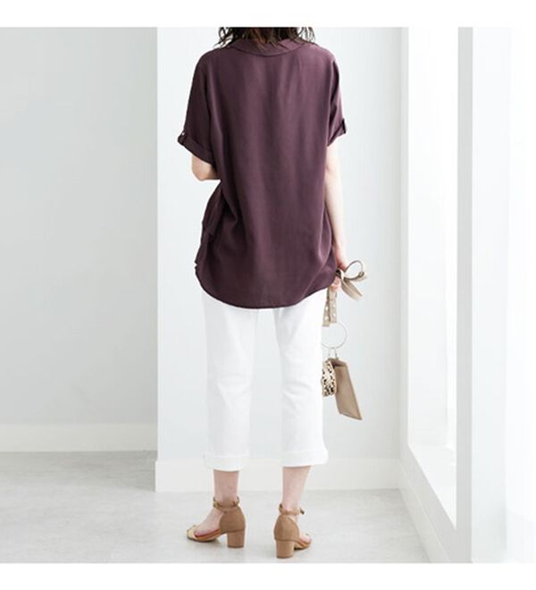 BELLUNA（ベルーナ）の「ジョーゼット素材スキッパーシャツブラウス（シャツ）」｜詳細画像