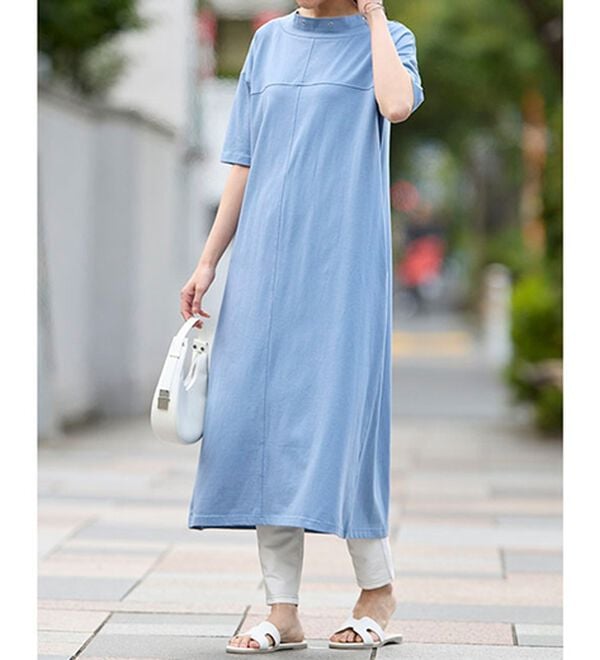BELLUNA（ベルーナ）の「ひんやリッチコットン大人のワンピース（カットソーワンピース）」｜詳細画像