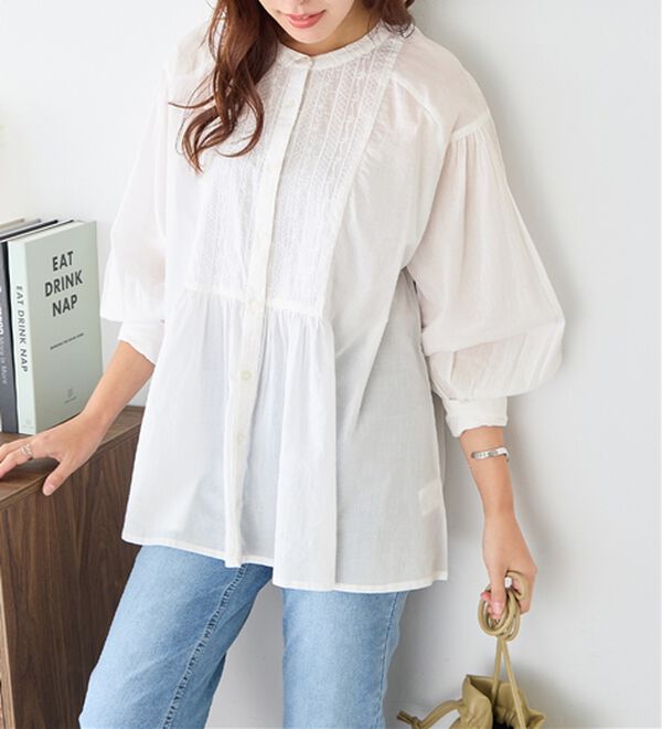 Viola e Viola（ヴィオラ エ ヴィオラ）の「【インド綿】ブザム刺繍前開きブラウス（ブラウス）」｜詳細画像