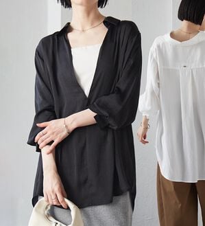 RANAN（ラナン）の「2WAYサテンスキッパーシャツ（シャツ）」｜詳細画像