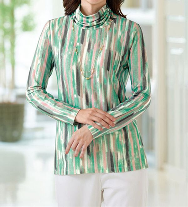 BELLUNA（ベルーナ）の「テンセル（ＴＭ）繊維・コットンプリントプルオーバー（カットソー）」｜詳細画像