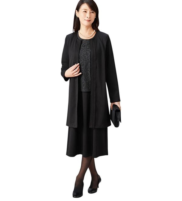 「洗えるストレッチフォーマルアンサンブルセット（ブラックフォーマル（喪服・礼服））」｜詳細画像