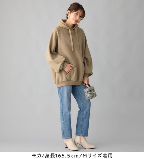 alotta（アロッタ）の「あったか裏起毛パフ袖ゆったりパーカー（パーカー）」｜詳細画像