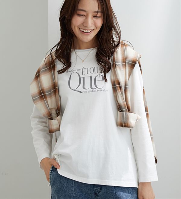 BELLUNA（ベルーナ）の「【着回しのミカタ！】綿100％大人顔サマ見えプリントロンT（カットソー）」｜詳細画像