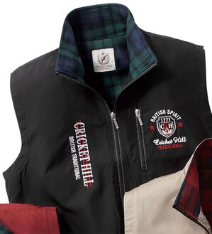 「ブランドデザイン裏フリースベスト（メンズベスト）」｜ブラック