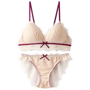 YU'NOW（ユナウ）の「アイラッシュレースのブラレット＆ショーツセット（ブラジャー＆ショーツセット）」｜アイボリー