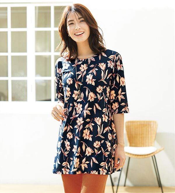 「【３色組】気分華やぐプリントチュニック（チュニック）」｜詳細画像