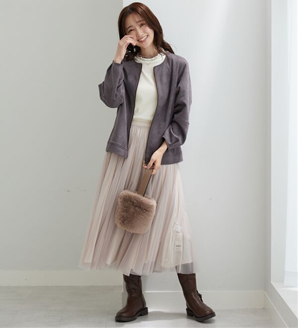 BELLUNA（ベルーナ）の「スエード調ランタン袖ミドル丈ジャケット（その他ジャケット）」｜詳細画像