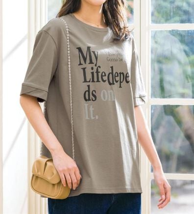 ルフラン（ルフラン）の「綿混フォト＆ロゴの大人Ｔシャツ（Tシャツ）」