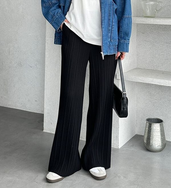 GeeRA（ジーラ）の「セルフカットセミワイドプリーツパンツ（フルレングスパンツ）」｜詳細画像