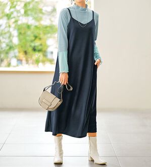 BELLUNA（ベルーナ）の「【2点セット】袖切替プルオーバー付ワンピアンサンブル（その他ワンピース）」｜ネイビー系
