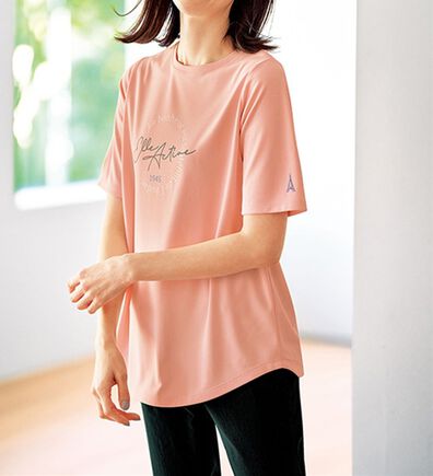 BELLUNA（ベルーナ）の「＜ＥＬＬＥ　Ａｃｔｉｖｅ＞裏メッシュ裾ラウンドチュニック（チュニック）」