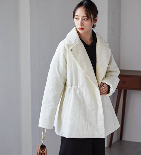 RANAN（ラナン）の「テーラードカラー中わたジャケット（ハーフコート）」｜詳細画像