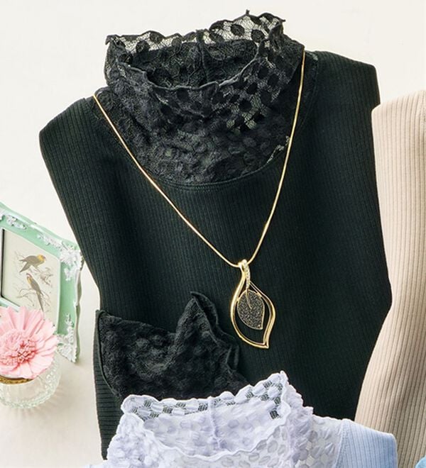 ルフラン（ルフラン）の「重ねてかわいい水玉使いカットソー（カットソー）」｜黒