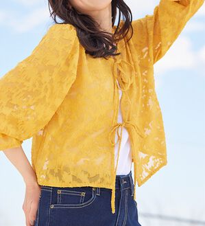 RANAN（ラナン）の「シアー素材キャンディースリーブ２ＷＡＹブラウス（ブラウス）」｜詳細画像