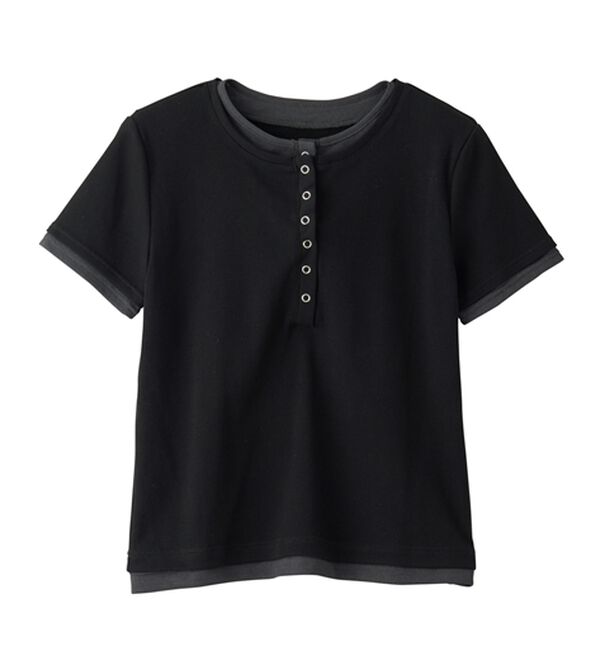 RANAN（ラナン）の「レイヤード風ヘンリーネックTシャツ（カットソー）」｜詳細画像