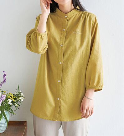 BELLUNA（ベルーナ）の「＜ｍｏｚ＞刺しゅうデザイン綿麻シャツ（シャツ）」