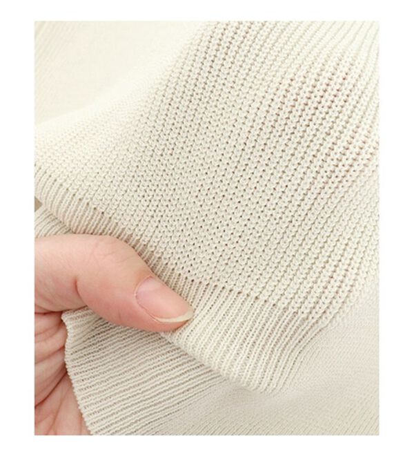 Pierrot（ピエロ）の「リネンタッチゴールドボタンパフスリーブニット（ニット・セーター）」｜詳細画像