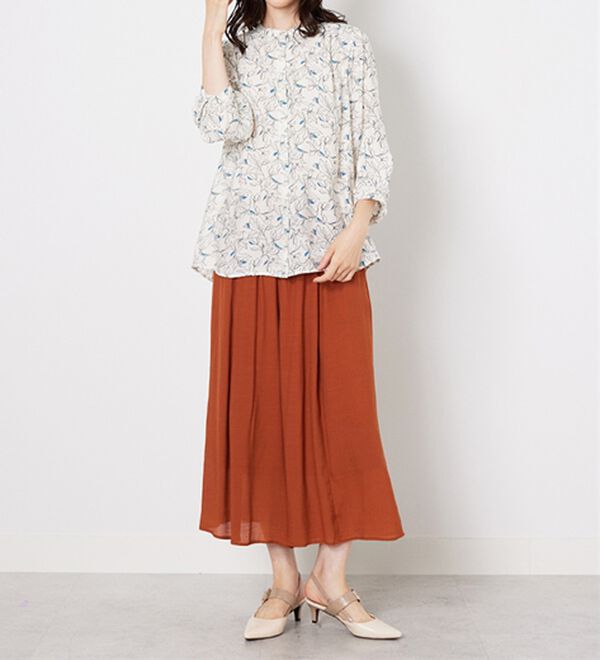 BELLUNA（ベルーナ）の「花柄プリントギャザー使いブラウス（ブラウス）」｜詳細画像