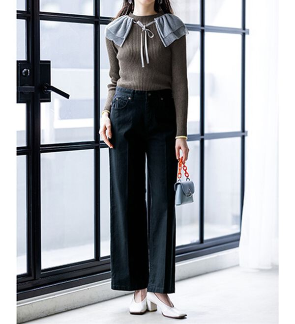 RANAN（ラナン）の「もちもちリブパイピングハイネックニット（ニット・セーター）」｜詳細画像