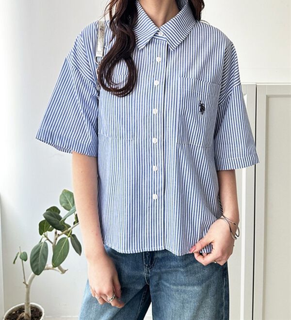 GeeRA（ジーラ）の「【ＵＳ．ＰＯＬＯ．ＡＳＳＮ】オーバーサイズ半袖シャツ（シャツ）」｜詳細画像