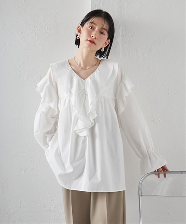 RANAN（ラナン）の「ビッグカラーフリルブラウス（ブラウス）」｜詳細画像