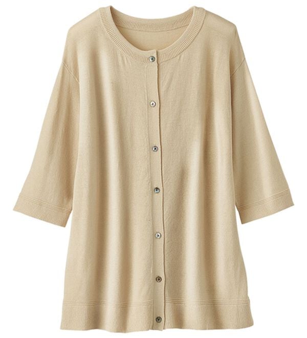 BELLUNA（ベルーナ）の「ヒンヤリ冷感！洗える５分袖カーディガン（ニットカーディガン）」｜詳細画像