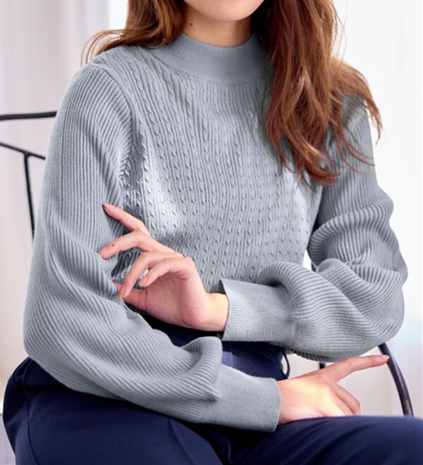 alotta（アロッタ）の「洗える！カシミヤタッチミニケーブルニット（ニット・セーター）」｜詳細画像
