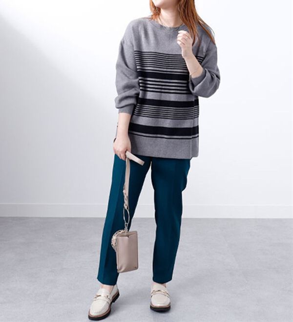 BELLUNA（ベルーナ）の「ランダムボーダーニットプルオーバー（ニット・セーター）」｜詳細画像