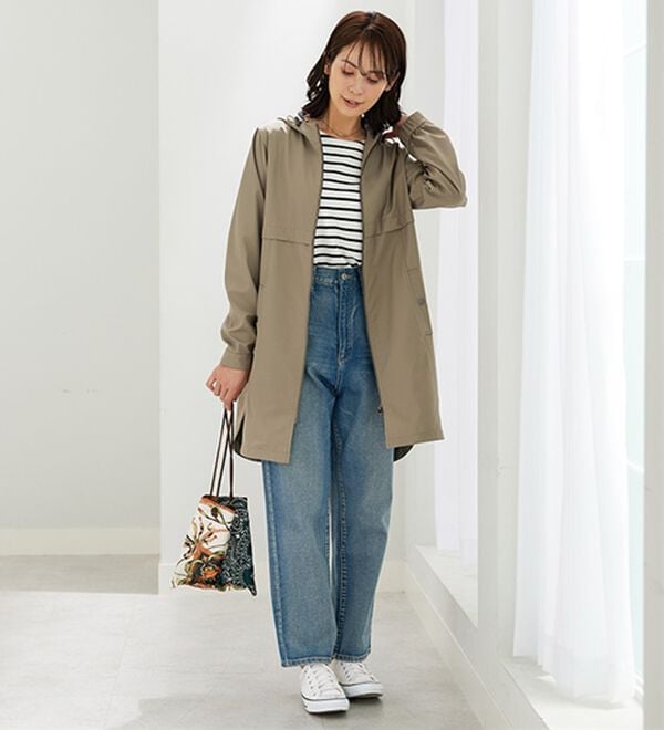 BELLUNA（ベルーナ）の「はっ水加工ボンディング素材ロング丈パーカー（ハーフコート）」｜詳細画像