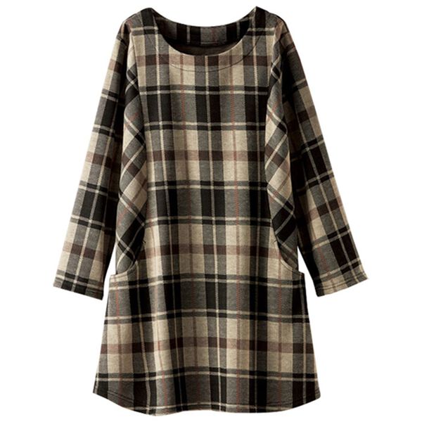 BELLUNA（ベルーナ）の「ジャカード素材ポケットデザインチュニック（チュニック）」｜ベージュ系