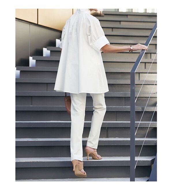 BELLUNA（ベルーナ）の「汚れが落ちやすい白！ストレートパンツ（フルレングスパンツ）」｜詳細画像