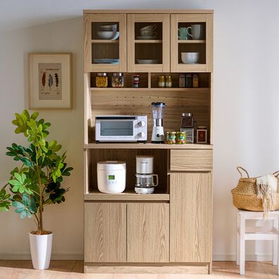 iellio（イエリオ）の「おしゃれなキッチンボード＜食器棚・キッチン収納・家電収納レンジ台・キッチン家電収納＞（キッチン収納）」