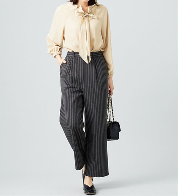 BELLUNA（ベルーナ）の「ウール調ふっくらワイドパンツ（ワイドパンツ・ガウチョ）」｜詳細画像