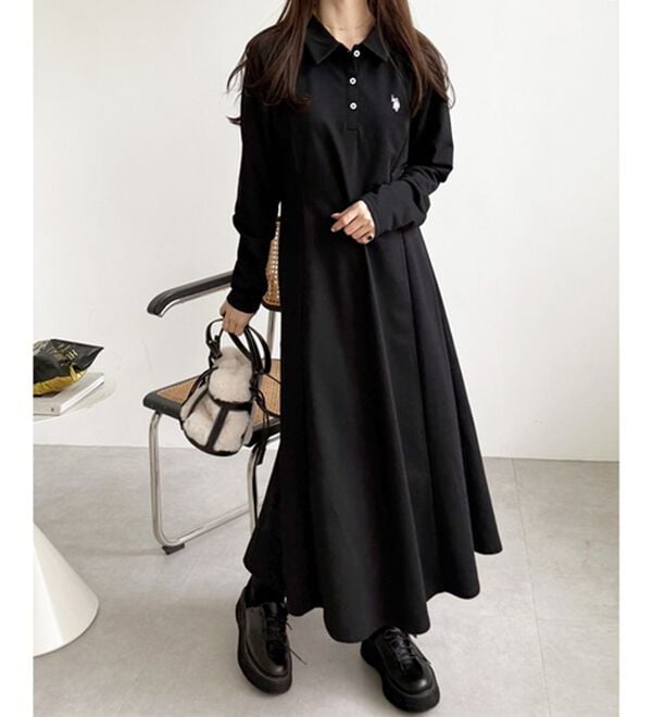 GeeRA（ジーラ）の「【U.S. POLO ASSN.】ポロ衿カットソーワンピース（その他ワンピース）」｜詳細画像