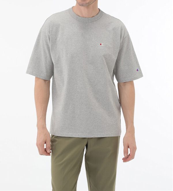 「＜チャンピオン＞綿１００％リラックスフィット５分袖Ｔシャツ（メンズＴシャツ）」｜詳細画像