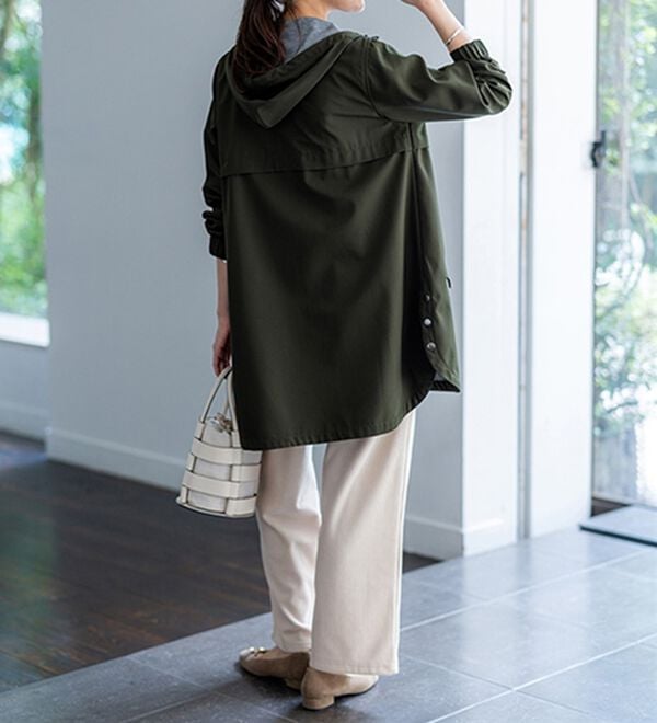 BELLUNA（ベルーナ）の「はっ水加工ボンディング素材ロング丈パーカー（ハーフコート）」｜詳細画像