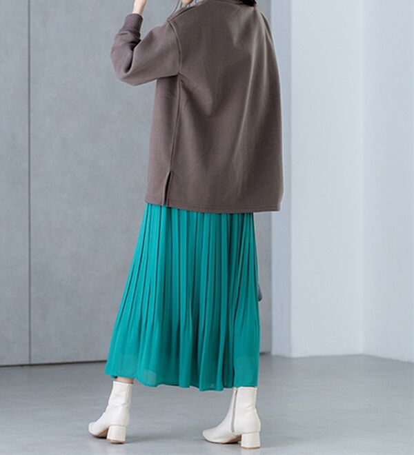 BELLUNA（ベルーナ）の「リブ使いがかわいい裏起毛トレーナー（チュニック）」｜詳細画像