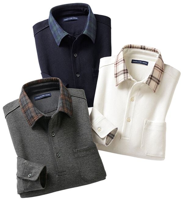 「【３色組】＜コムルヴァン・オム＞これ一枚で差が付くハンサムポロシャツ（メンズポロシャツ）」｜3色組