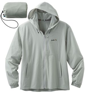 「＜アーノルド　パーマー＞シアサッカーポケッタブルパーカー（メンズパーカー）」｜グレー