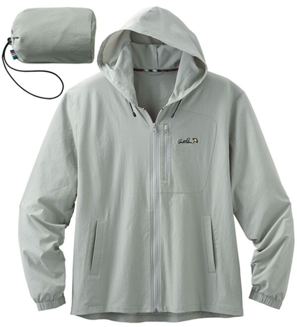 「＜アーノルド　パーマー＞シアサッカーポケッタブルパーカー（メンズパーカー）」｜グレー