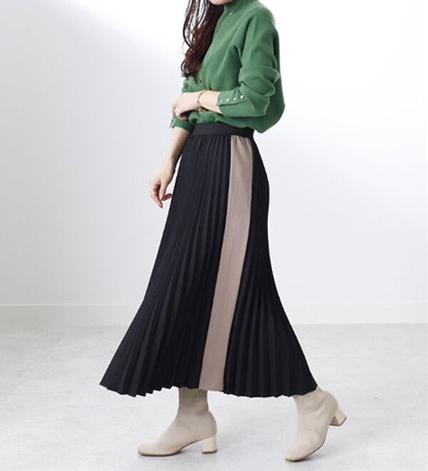 BELLUNA（ベルーナ）の「【Ｌａｇｒｉｌｕａ】配色ライン使いプリーツスカート（ロングスカート）」｜詳細画像