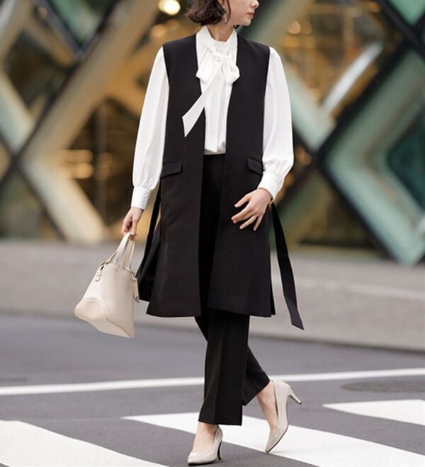 GeeRA（ジーラ）の「【２点セット】ロングジレセットアップスーツ（パンツスーツ）」｜詳細画像