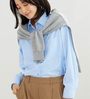 BELLUNA（ベルーナ）の「【快適Ｌａｂ．】重ね着にも活躍！イージーケアシャツ（シャツ）」｜サックス