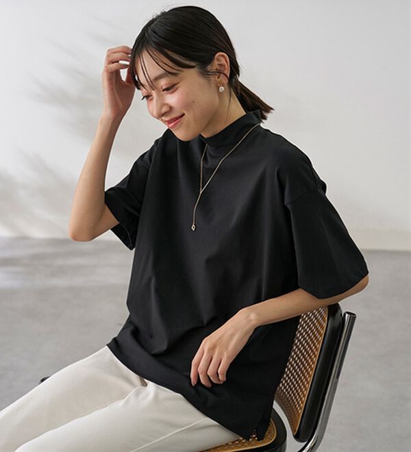 BELLUNA（ベルーナ）の「≪ＨｕｇＲｅａｍコットンＣｏｏｌ≫ひんやりハイネックプルオーバー（カットソー）」｜詳細画像