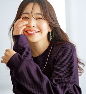 BELLUNA（ベルーナ）の「《快適Ｌａｂ．》 乾きやすい！ドライワッフルプルオーバー（カットソー）」｜ワイン