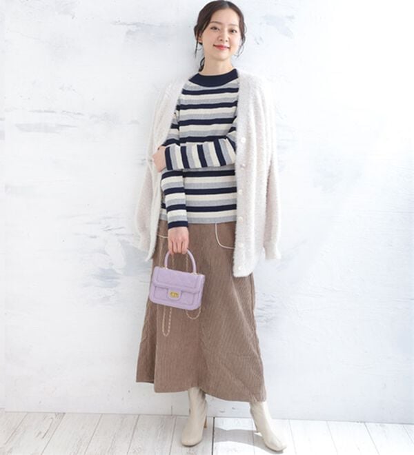 A HAPPY MARILYN（アハッピーマリリン）の「【ＬＬ～４Ｌ】トライボーダー ラグランニットプルオーバー（ニット・セーター）」｜詳細画像